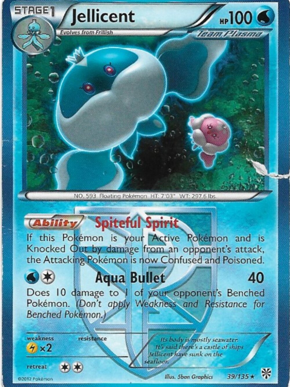 Pokemon Jellicent 39/135 Plasma Storm DMG